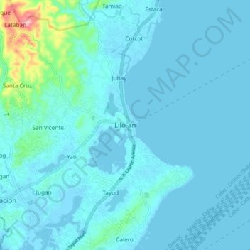 Topographic Map Of Cebu Liloan Topographic Map, Elevation, Relief