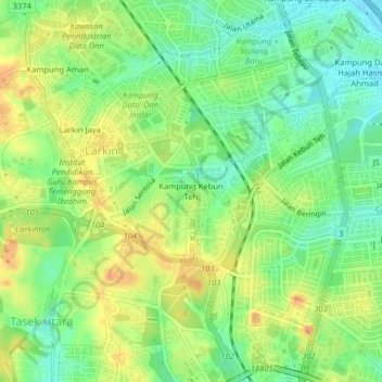kebun teh johor bahru map
