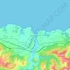 Luarca topographic map, elevation, relief