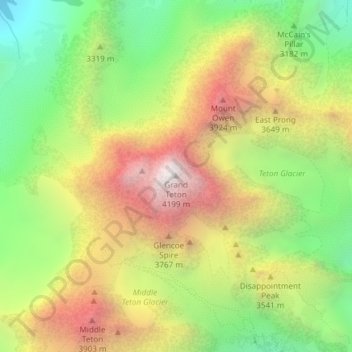 Grand Teton National Park Elevation Map Grand Teton Topographic Map, Elevation, Relief