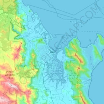 Cairns Topographic Map Elevation Relief