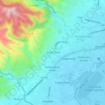 Quiot Pardo Cebu City Map Quiot Pardo Topographic Map, Elevation, Relief