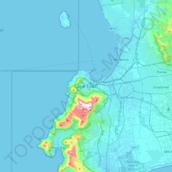 Cape Town Topographic Map Cape Town Topographic Map, Elevation, Relief