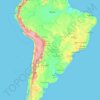South America topographic map, elevation, relief