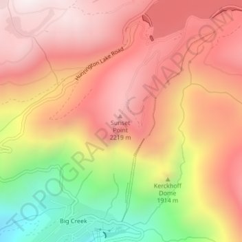 Sunset Point topographic map, elevation, relief
