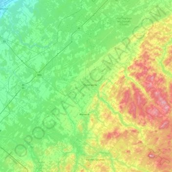 Île Perrot topographic map, elevation, relief