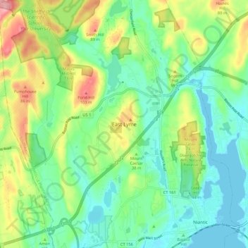East Lyme Gis Maps East Lyme Topographic Map, Elevation, Relief
