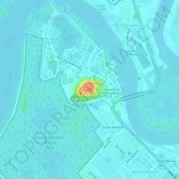 Kuala Selangor Topographic Map Elevation Relief