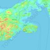 大连市 topographic map, elevation, relief