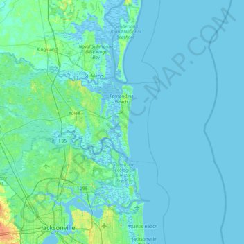 Map Of Amelia Island Amelia Island Topographic Map, Elevation, Relief