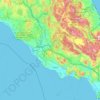 Lazio topographic map, elevation, relief