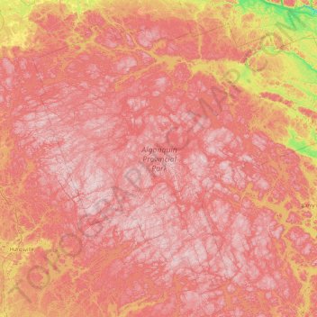 Algonquin Park Topographic Map Algonquin Provincial Park Topographic Map, Elevation, Relief