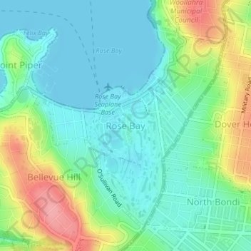 Rose Bay Sydney Map Rose Bay Topographic Map, Elevation, Relief