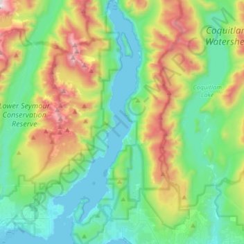Indian Arm Bc Map Indian Arm Topographic Map, Elevation, Relief