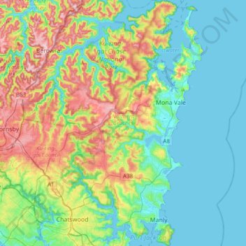 Northern Beaches Council Map Northern Beaches Council Topographic Map, Elevation, Relief