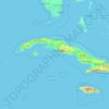 Cuba topographic map, elevation, relief
