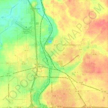 Owatonna topographic map, elevation, relief