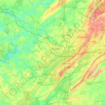 Jefferson County Topographic Map Jefferson County Topographic Map, Elevation, Relief