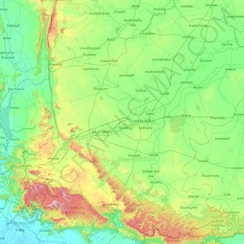 Nakhon Ratchasima Province Topographic Map Elevation Relief