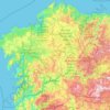 Galicia topographic map, elevation, relief