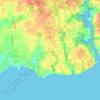 Névez topographic map, relief map, elevations map