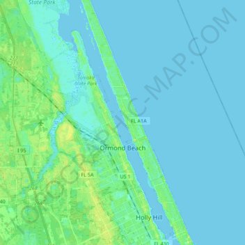 Ormond Beach topographic map, elevation, relief
