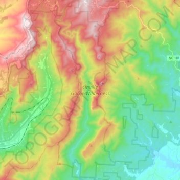 Linville Gorge Topo Map Linville Gorge Wilderness Topographic Map, Elevation, Relief