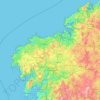 A Coruña topographic map, elevation, relief