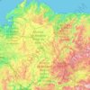 Lugo topographic map, elevation, relief