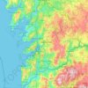 Pontevedra topographic map, elevation, relief