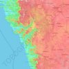 Uttara Kannada topographic map, relief map, elevations map