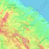 Pesaro e Urbino topographic map, elevation, relief
