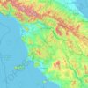 Toscana topographic map, elevation, relief