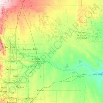 Weld New Zealand Map Weld County Topographic Map, Elevation, Relief