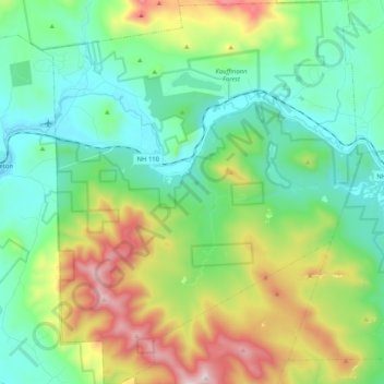 Stark topographic map, elevation, relief