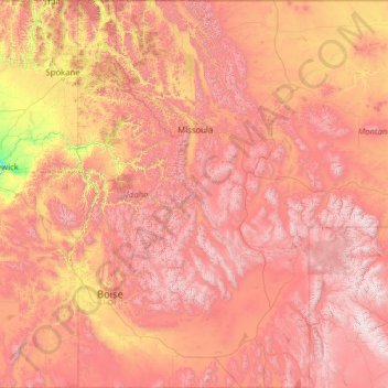 Idaho Topographic Map Elevation Relief   Thumbnail 