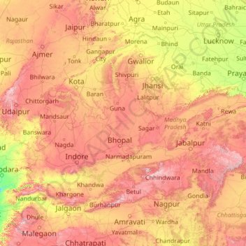 Topography Of Madhya Pradesh Madhya Pradesh Topographic Map, Elevation, Relief