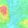 Seville topographic map, elevation, relief