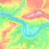 Columbia River topographic map, elevation, relief