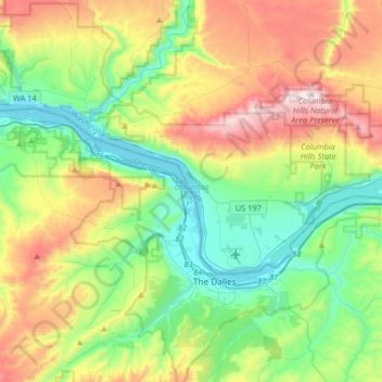 Columbia River Topographic Map Columbia River Topographic Map, Elevation, Relief