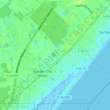 Garden City Sc Map Garden City Topographic Map, Elevation, Relief