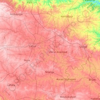 Latur On Maharashtra Map Latur Topographic Map, Elevation, Relief