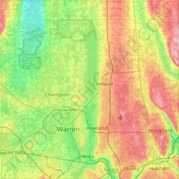 Trumbull County Gis Map Trumbull County Topographic Map, Elevation, Relief