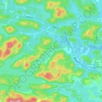 Ivry-sur-le-Lac topographic map, elevation, relief