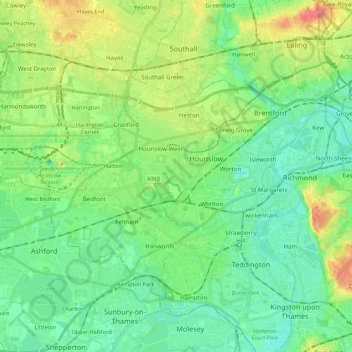 London Elevation Map