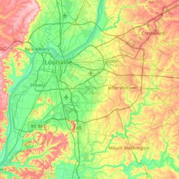 Jefferson County Topographic Map Jefferson County Topographic Map, Elevation, Relief