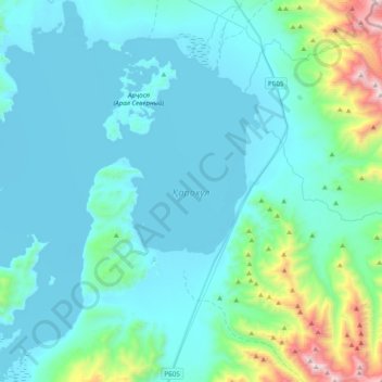 Qarokul (Karakul) topographic map, elevation, relief