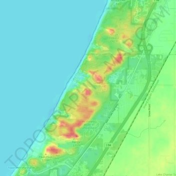 Warren Dunes State Park Map Warren Dunes State Park Topographic Map, Elevation, Relief