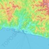 Genova topographic map, relief map, elevations map