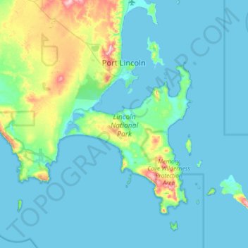 Lincoln National Park Map Lincoln National Park Topographic Map, Elevation, Relief